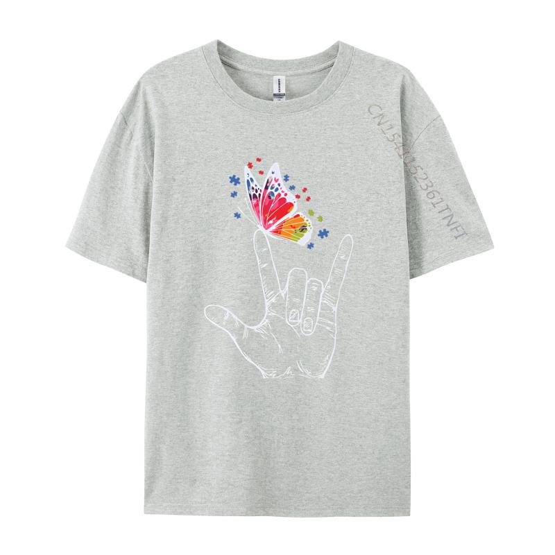 I Love You Hand Sign Language Butterfly Tshirts Vintage Tshirt Printed Tshirt Cute Pattern Tees Tops
