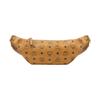 MCM Cognac Visetos Monogram Fanny Pack with Zip Closure & Gold Logo Plate for Daily & Street Style Use