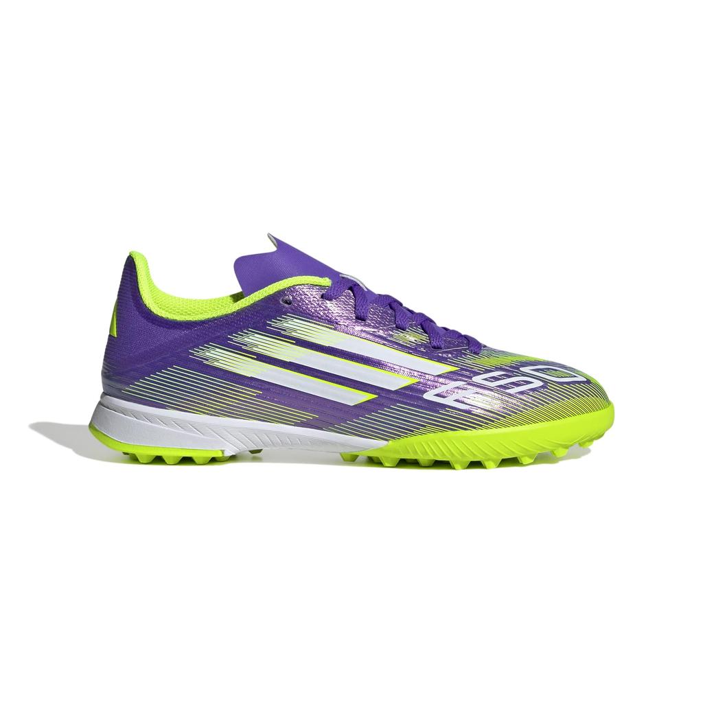Junior Futsal Shoes F50 LEAGUE TF for Boys and Girls NIL82 Purple Lemon Cm [Adidas] 17-24.5cm Rush/Footwear White/Lucid (JI0000) 22.0