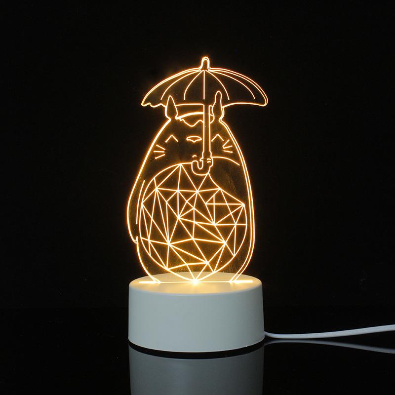 3D Cartoon Night Light: Custom Acrylic Bedside Lamp for Atmosphere & Gifts
