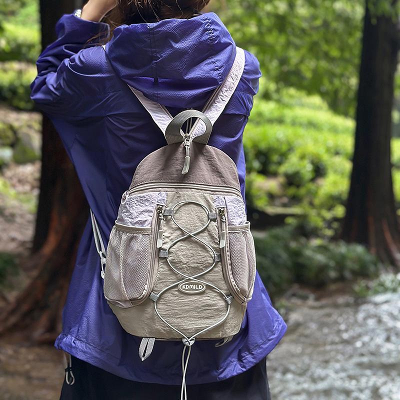 Contrast Color Stitching Backpack Couple's Lightweight Large Capacity Backpack Student Schoolbag