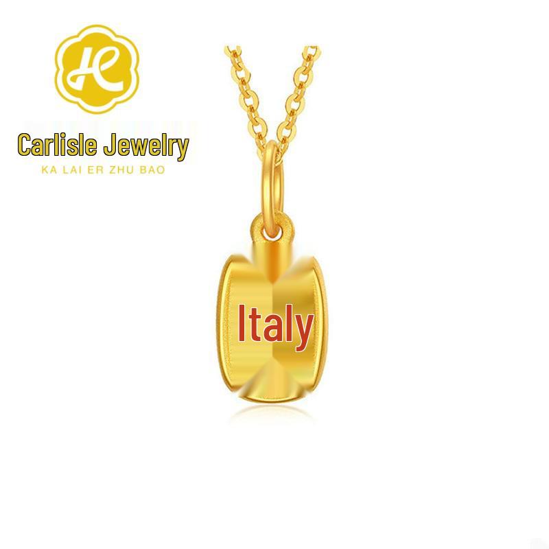 Shuibei 999 Fine Gold Slim Waist Necklace: 3D Hard Gold Women's Pendant Charm, Popular Live Broadcast Hot Seller.