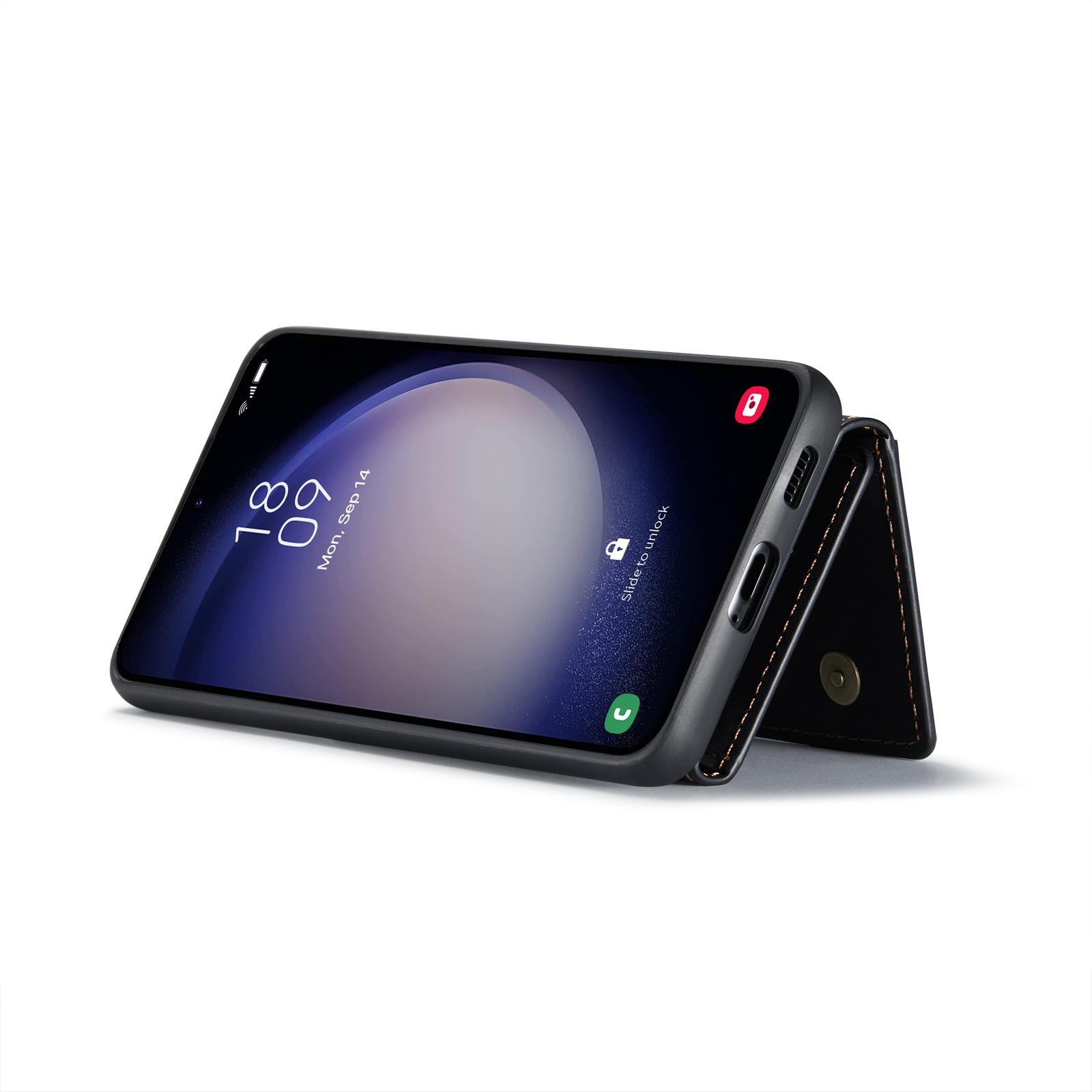 

DG.MING M2 Series for Samsung Galaxy S24 FE Case PU+PC+TPU Phone Cover Detachable Wallet Coffee