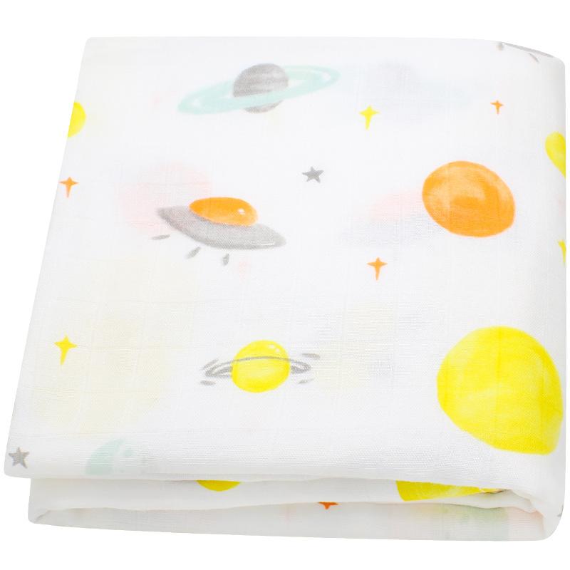 Couverture en Mousseline de Coton Bambou 120x120cm Couverture d'emmaillotage pour Bébé Serviette de Bain pour Nouveau-né Voile Enveloppe pour Bébé et Enfants Sac de couchage Couvertures pour Bébé