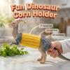 Dinosaur Corn Holder: T-Rex Shape Stainless Steel Fork Prongs - Fun Novelty BBQ Party Table Accessory for Grill Lovers and Families
