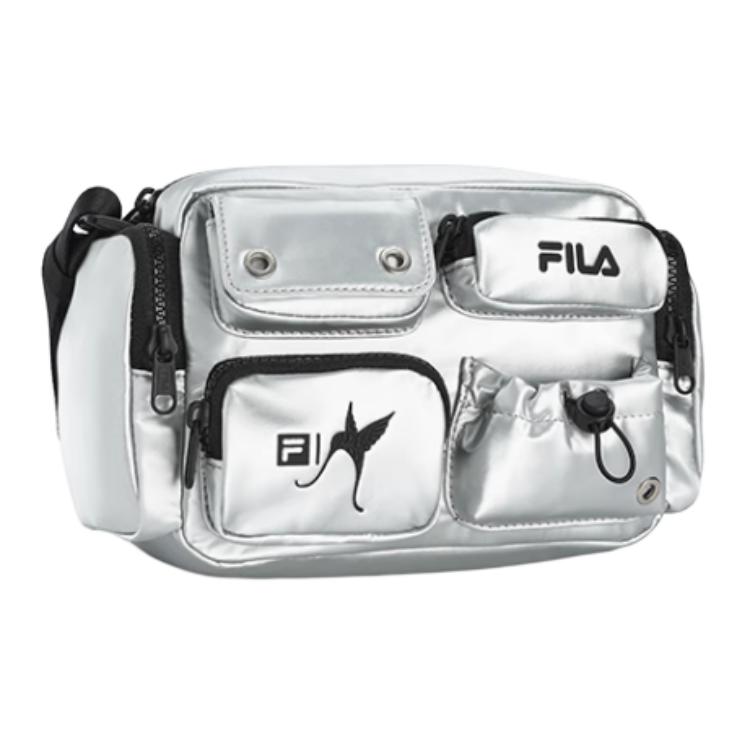 New FILA Fabric Shoulder Bag, Crossbody Bag Extra Small Women's Metallic Silver A13W446161FSV