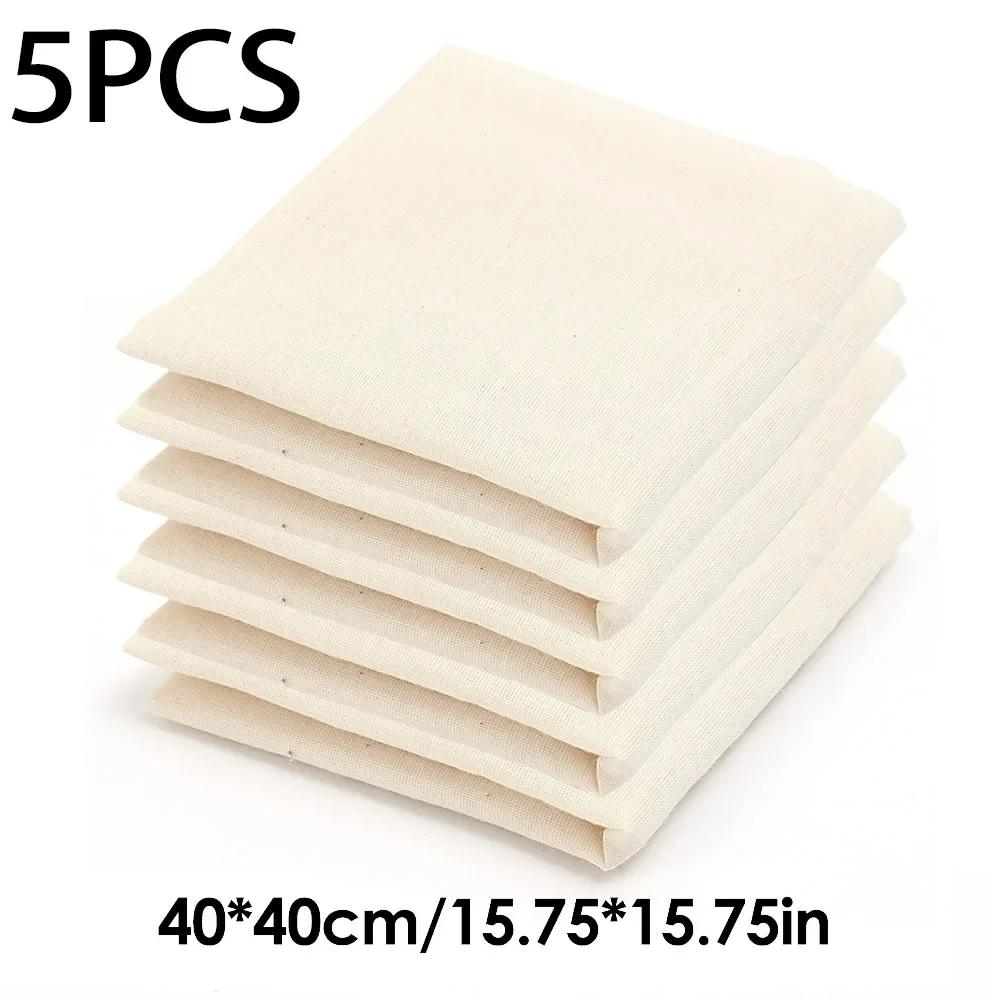 

Reusable Nut Milk Cloth Bag Strainers Unbleached Natural Cotton Cheesecloth Cheese Yogurt Tofu Filter Kitchen Fine Mesh Strainer