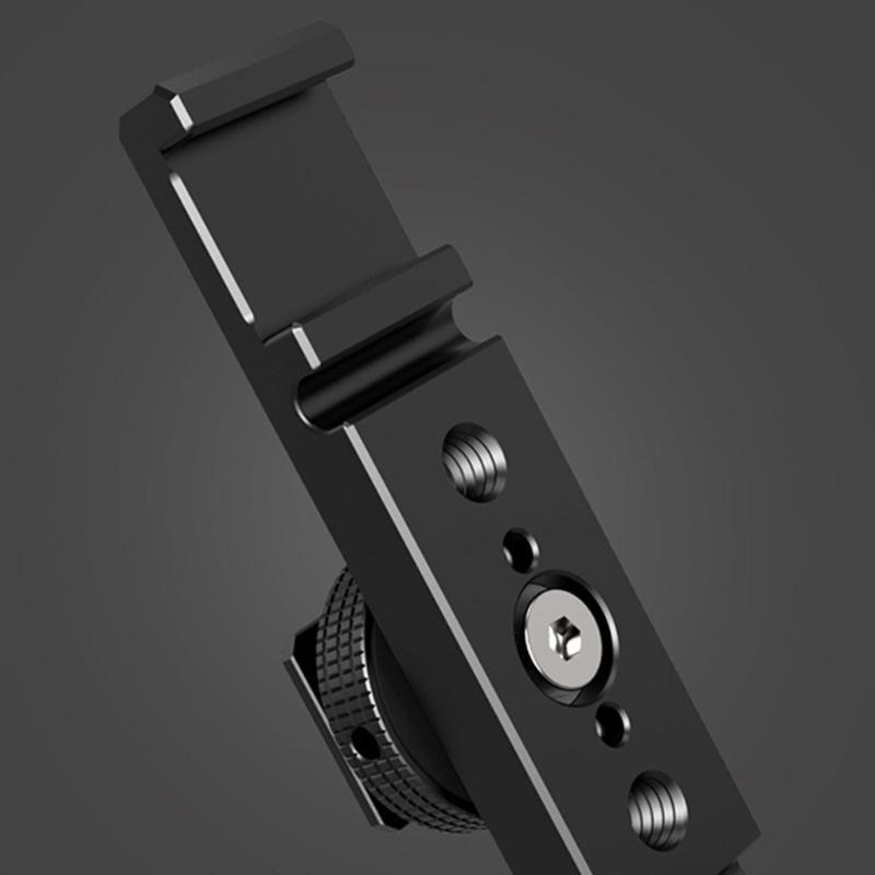 Double Cold Shoe Mount Extension Bar Aluminum Brackets for DSLR Camera Accessories Microphone LED Light Mounting