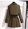 Women's Mid-Length Korean Style Trench Coat - Chic British Design