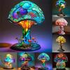 Mushroom Table Lamp, Bedside Table Lamp, 5.9In Bohemian Night Light, Painting Mushroom Table Lamp, Christmas Decoration Bedroom Living Room Home