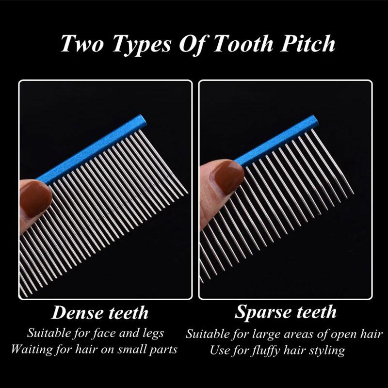 19/22cm Pettine per Toelettatura Animali con Gancio Curvo, Pettine per Rimuovere il Sottopelo e Texture Soffice, Addestratore di Animali Bellezza, Pettine con Denti Curvi