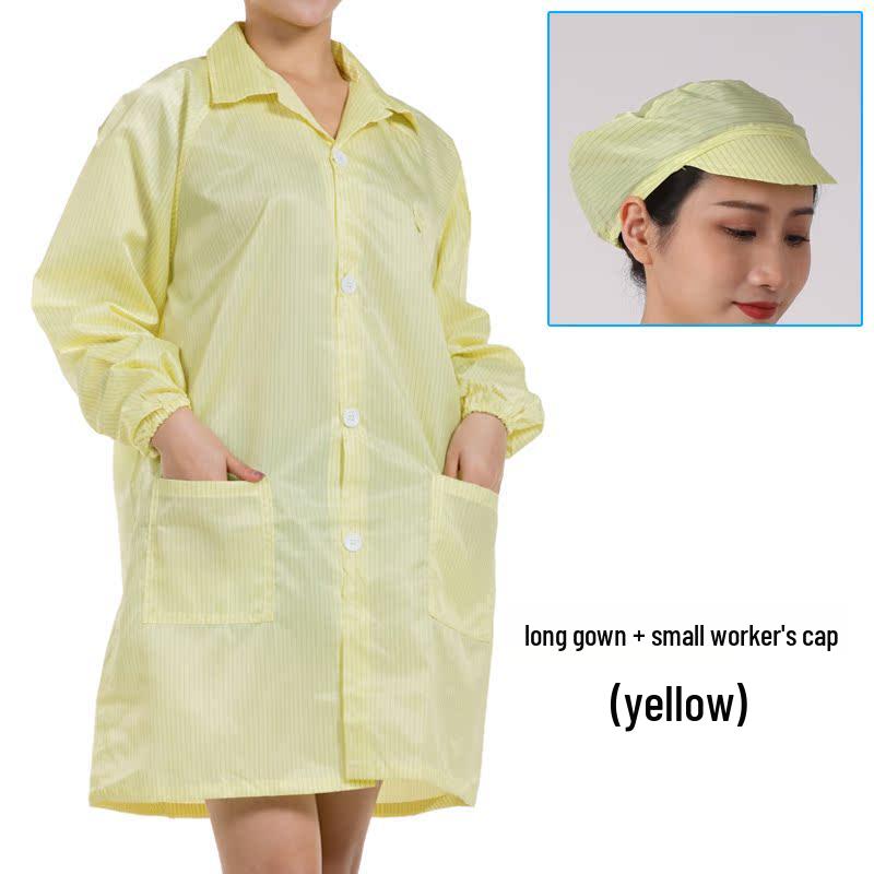 Static-free Lab Coat: Anti-static Dustproof Suit & Cleanroom Workwear in White, Blue, Pink - Available in Men's & Women's Styles