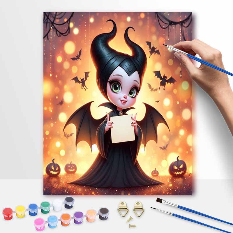 Disney DIY Painting Kit Maleficent Art Classic Style Home Decor Craft Gift Idea Canvas Wall Decor Personalized Paint by Number Set Gift
