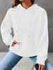 2025 Women's Waffle Knit Hooded Sweatshirt with Pockets - Long Sleeve, Loose Fit Fashion Outerwear