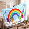 Numberblocks Personalized Flannel Blanket, Custom Printed Text Name, Warm Soft Blanket For Couch Bed