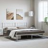 Metal Bed Frame with Headboard White 193 x 203 cm
