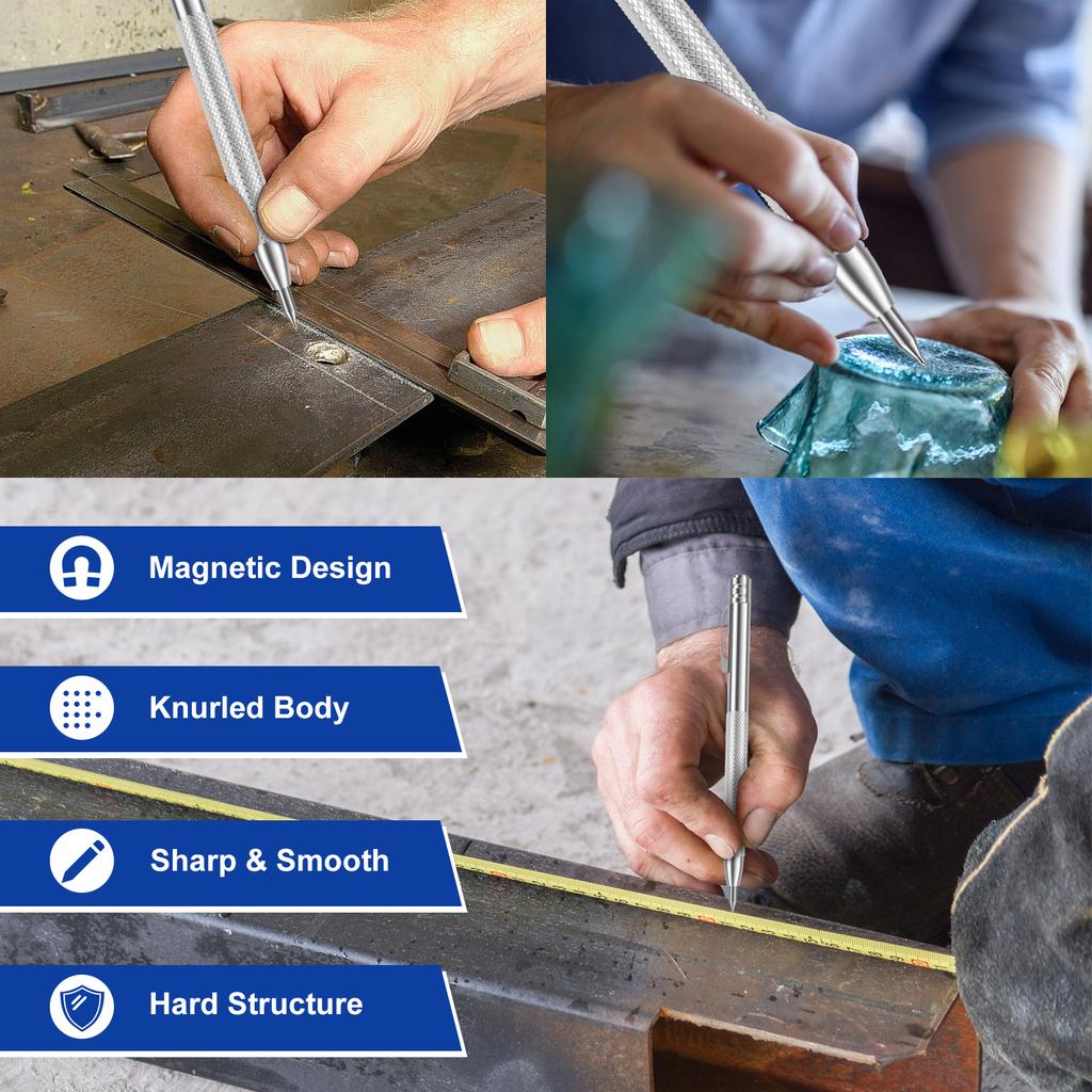 4PCS Scribe Pen Scribe Tool Carbide Scriber Pen Metal Wood Glass Tile Cutting Marker Pencil Woodworking Hand Tools Engraving Pen