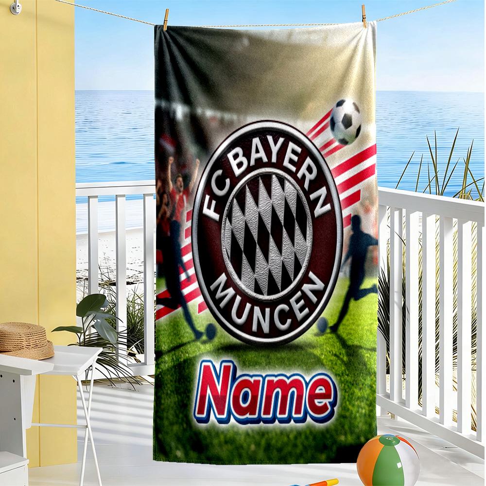 Bayern Munich Fan Gear Personalized Name Beach Towel Soft Durable Quick-Dry Portable for SwimmingBeachCamping Travel Beach AccessoriesGym