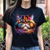 Exotic Shorthair Cat Color Splash Unisex T-Shirt Black Navy Dark Heather