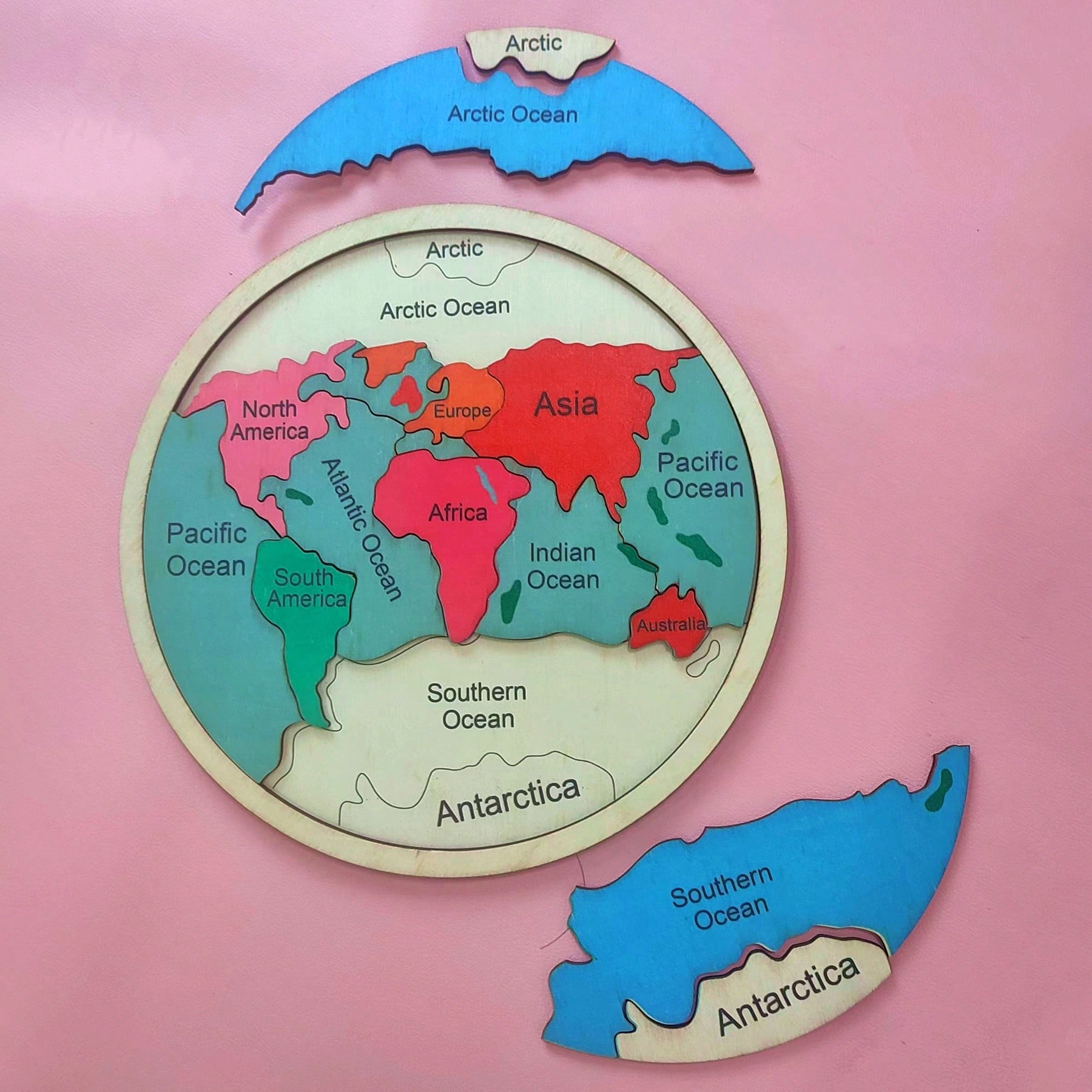 

7,8 X7,8 дюйма/20X20 см Деревянный цветной пазл «Семь континентов», География Раннее образование Детский пазл Обучающая геометрическая игрушка Подарок, Образовательный подарок 7.8inch*7.8inch синий