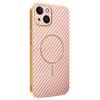 For iPhone 14 Phone Case Carbon Fiber Textured Electroplated TPU Back Cover