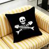 For Fish Cat Skull Pirate Jack Rackham Jolly Roger Throw Pillow Cover Case Custom Decorative Pillowcase Accent Cushion Covers