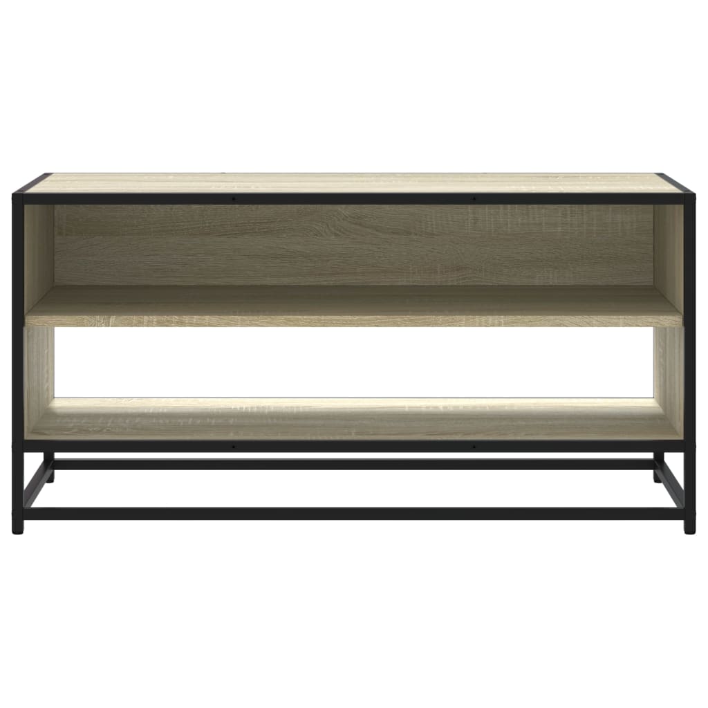 TV Stand in Sonoma Oak Finish 91 x 40 x 46 cm Made of Engineered Wood and Metal
