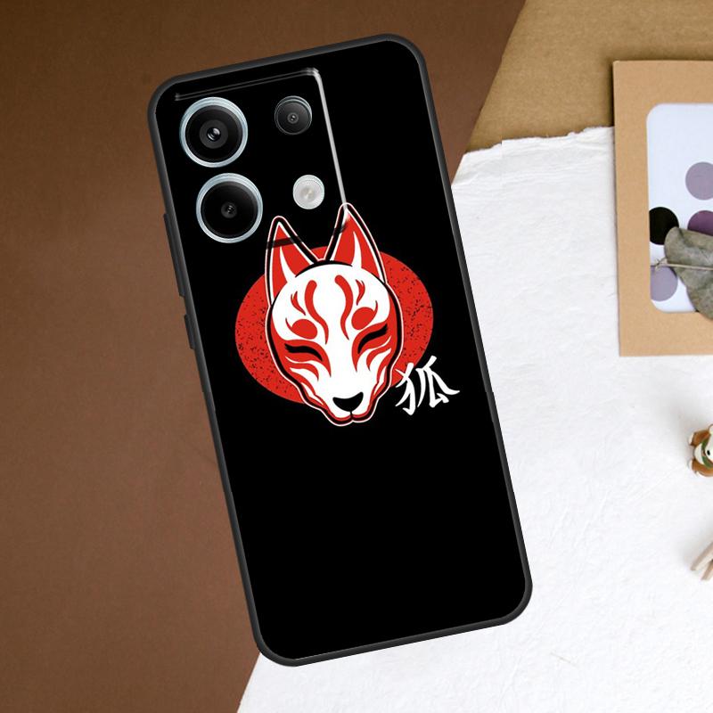 Japanese Kitsune Fox Mask Case For Redmi Note 13 Pro Plus 9 10 11 12 Pro 9S 10S 11S 12S Cover For Redmi 12 C 10C 13C