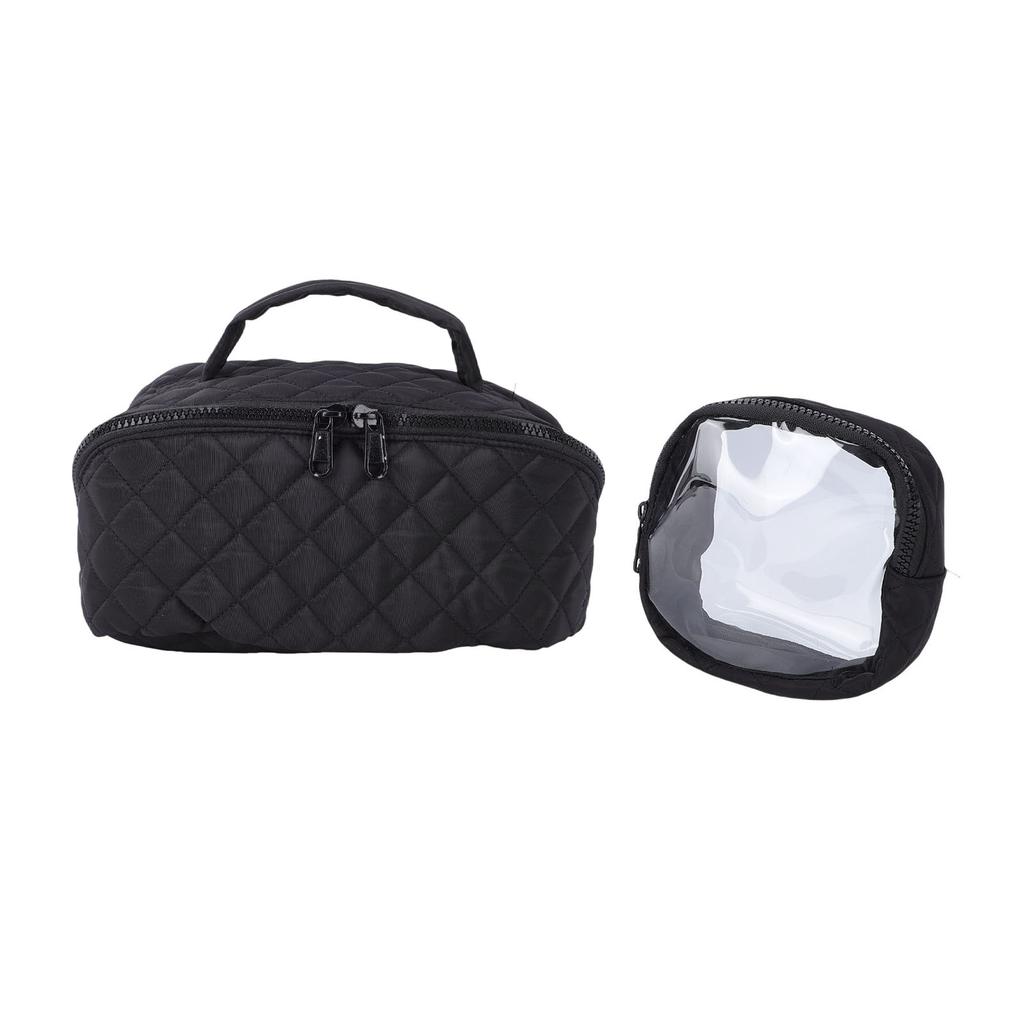Travel Makeup Bag for Women Large Capacity Portable Cosmetic Organizer Toiletry Bag Black