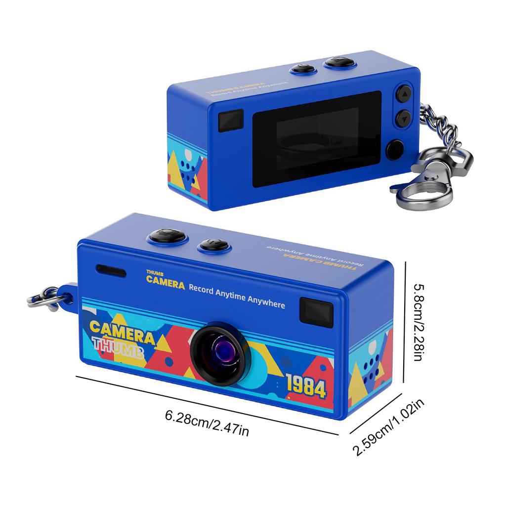 Mini Keychain Thumb Camera with 1080P HD Video Recording and 130 Degree Wide Angle Lens TFT LCD Display Screen for Students 2025