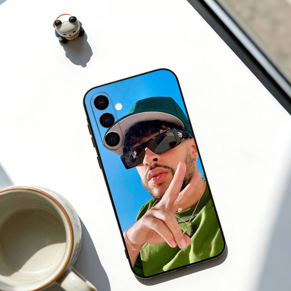 Bad Bunny Phone Case For Samsung Galaxy A73,A72,A71,A70,A53,A52,A51,Others Soft Black Cover