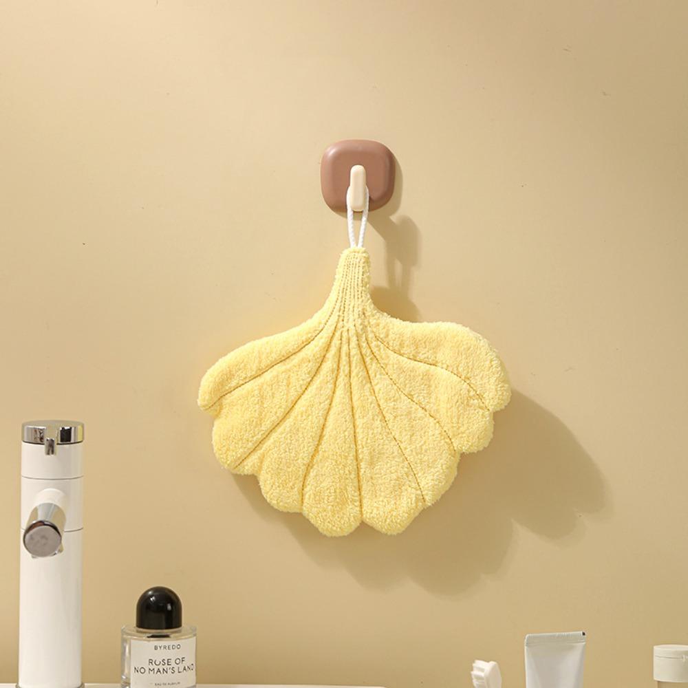 Absorbent Hanging Hand Cloth Thickened Handkerchief Rag Leaf Style Hand Towel for Kitchen Bathroom