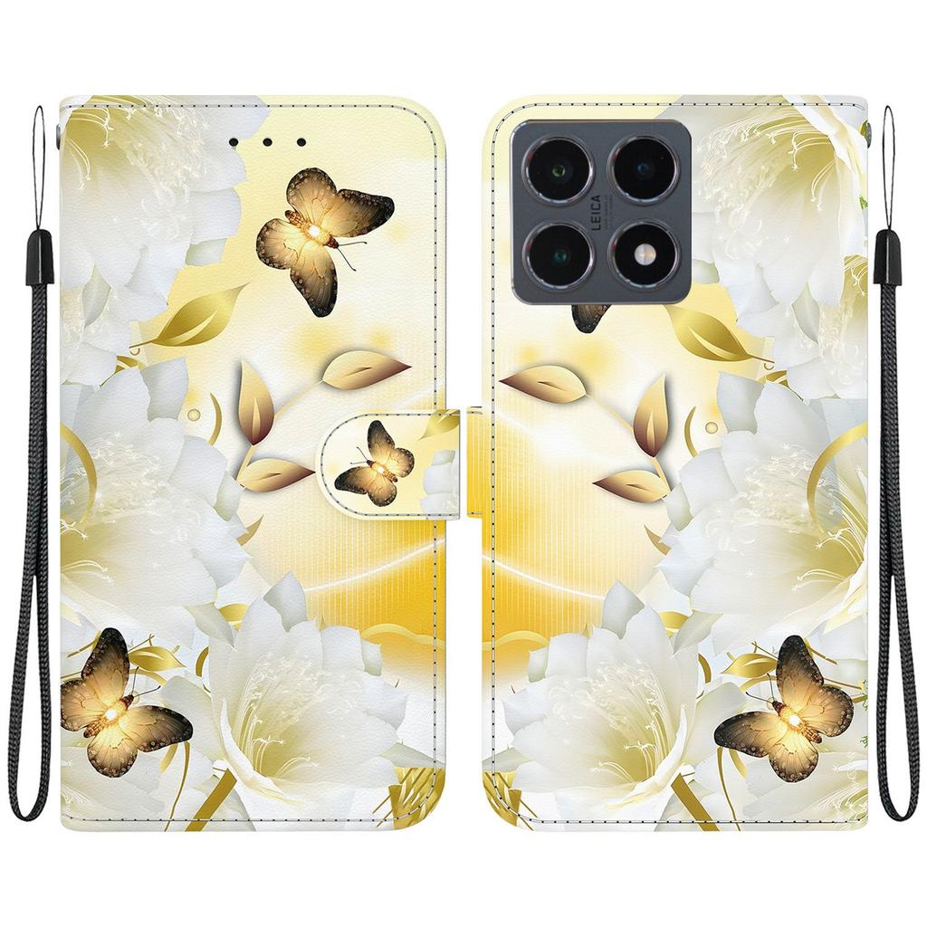 For Xiaomi 15T Wallet Phone Case Pattern Printing Leather Flip Cover with Strap