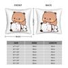 Cute Dudu Bubu Square Pillow Cases Panda Bear Cushion Covers Vintage Zippered Decor Pillowcase for Home 40x40cm