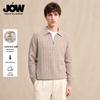 JOW Men's Luxury Cashmere-Wool Blend Zip-Collar Sweater