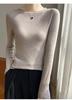 2025 Women's Slim Fit Elegant Wool Sweater - Versatile Round Neck Knit for Spring/Autumn