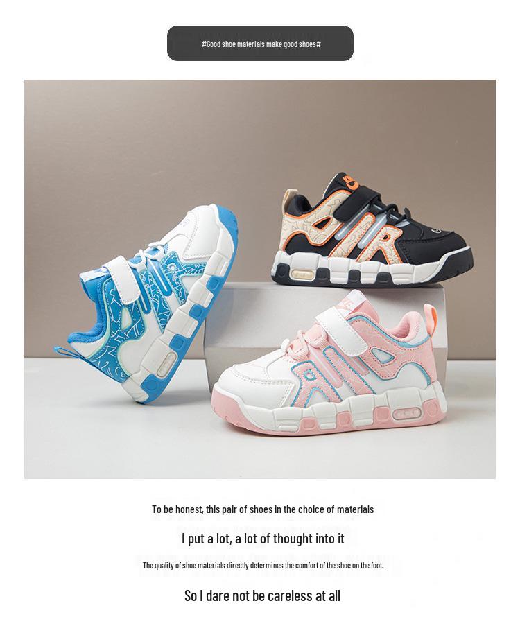 2025 Autumn Men's & Children's Non-slip Leather Sports Shoes: Korean Style, Soft Sole, Casual Dad Shoes