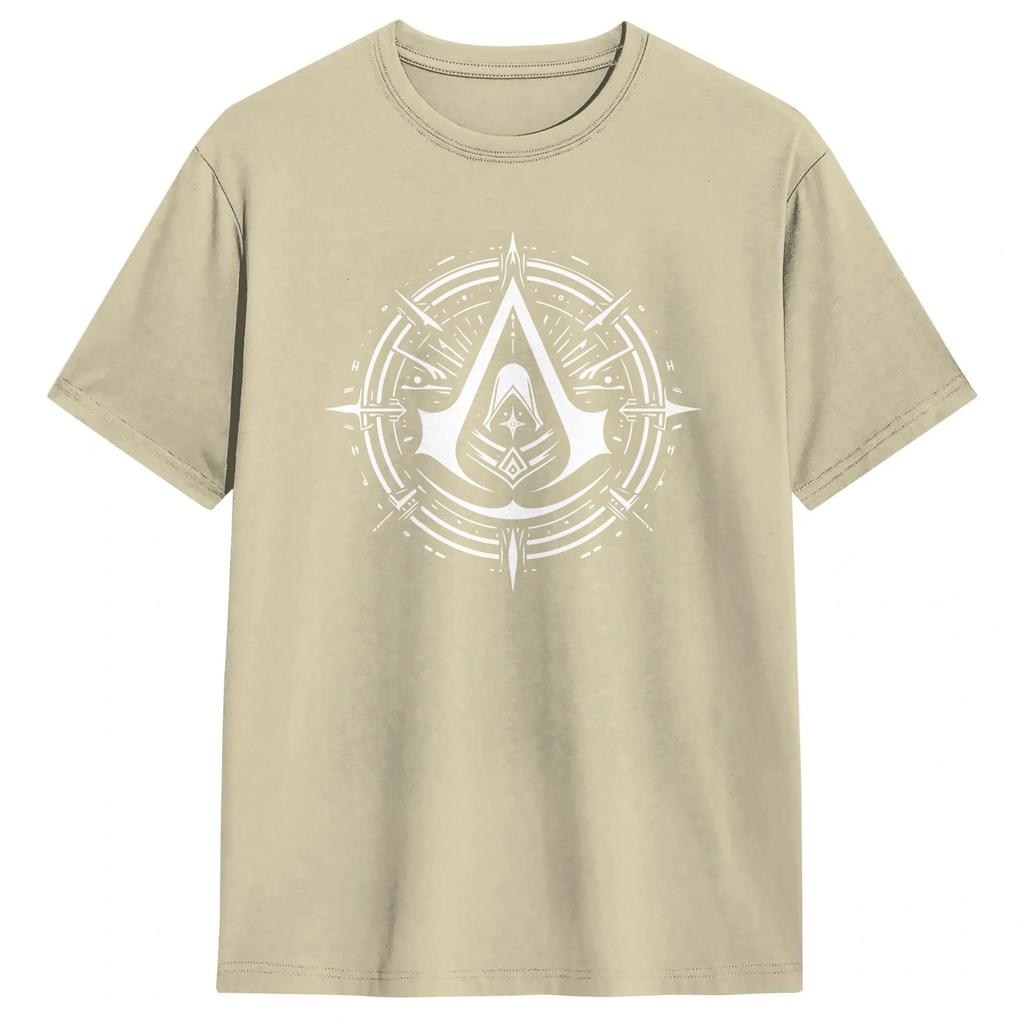 Unisexs T Shirt Assassins Creed Cryptic Symbol T Shirts Trending Beach Tee Shirt Y2k Fun Pure Cotton Tops Plus Size 6xl