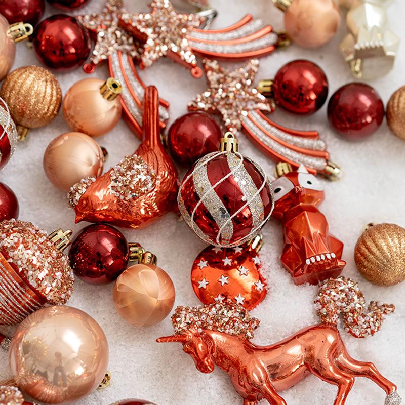 Christmas Ball Hanging Decoration Home Hotel Shop Window Scene Shiny Christmas Tree Top Star Acorn Elk Pendant Artware Gifts