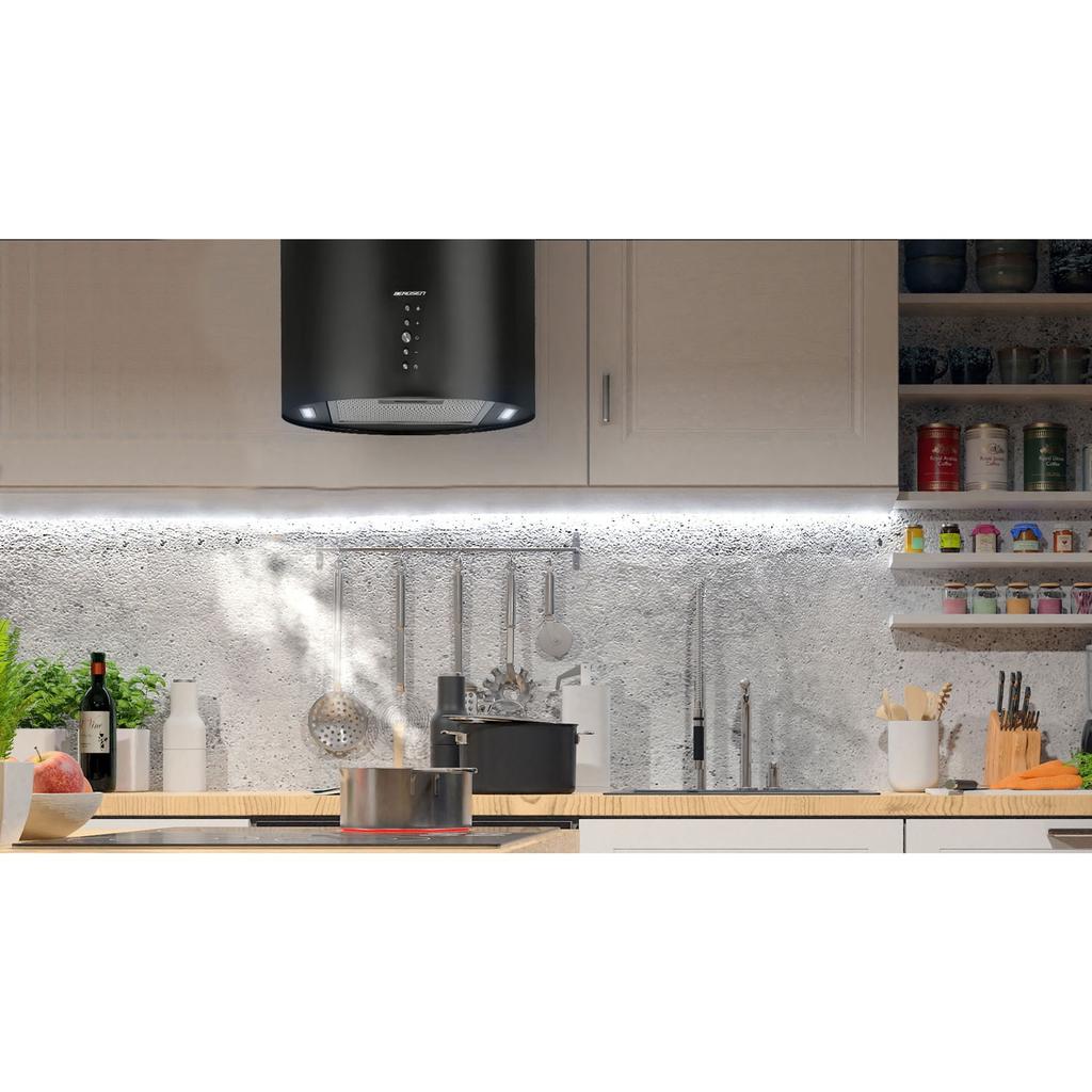 Cappa a isola 35 cm Berdsen Nero Bt-221
