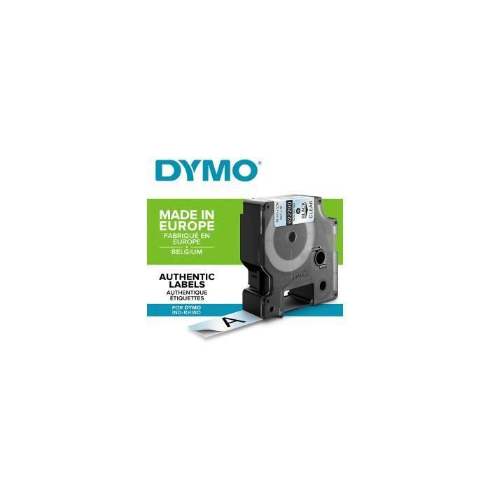 Étiquettes Industrielles - DYMO - Rhino - Polyester Permanent - 19mm x 5.5m - Noir sur Transparent