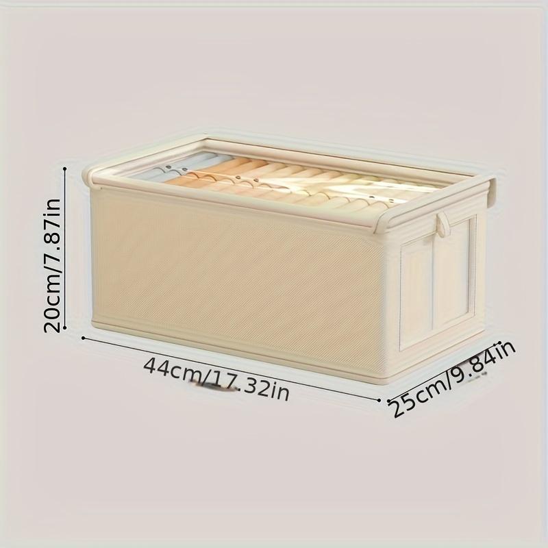 

Large Foldable Canvas Storage Box with Clear Window - Organize and Store Clothing Space-Saving Home Closet Organizer