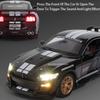 1:32 Mustang Shelby GT500 Miniature Car Model Toys Alloy Diecast Sound Light Doors Opened Pull Back Vehicles for Kids Gifts