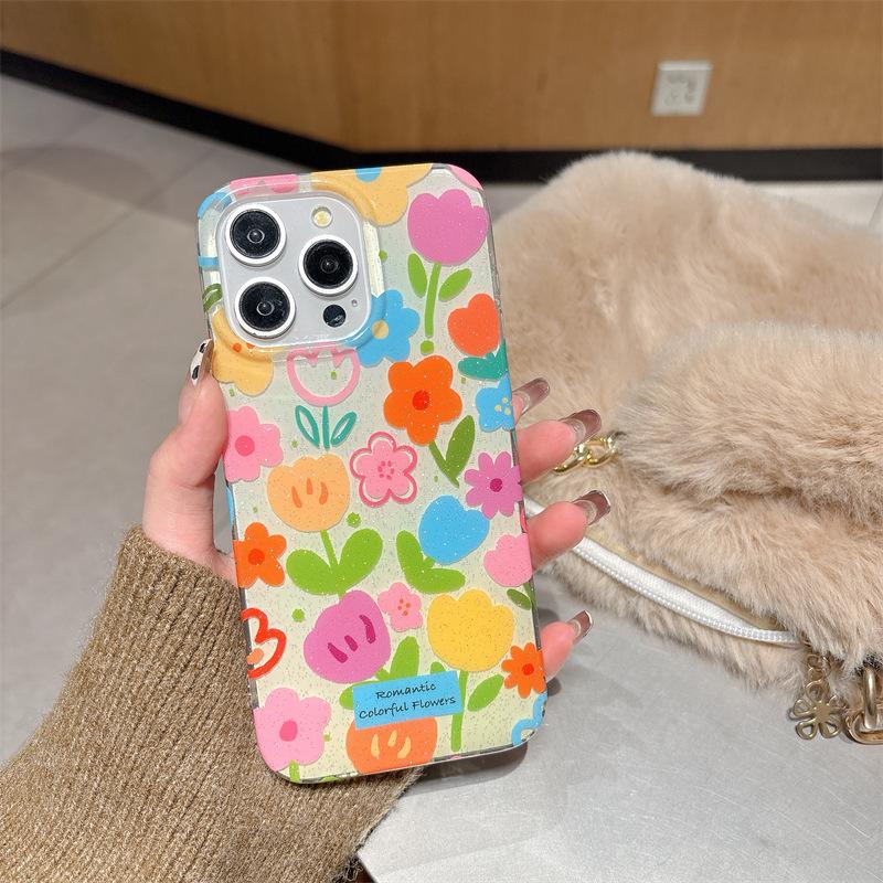 

Rotating Colorful Tulip Stand Compatible with iPhone 17 Pro Max, Apple 16, 15 Double Layer, 14 Phone Cases. For iPhone 17 Pro
