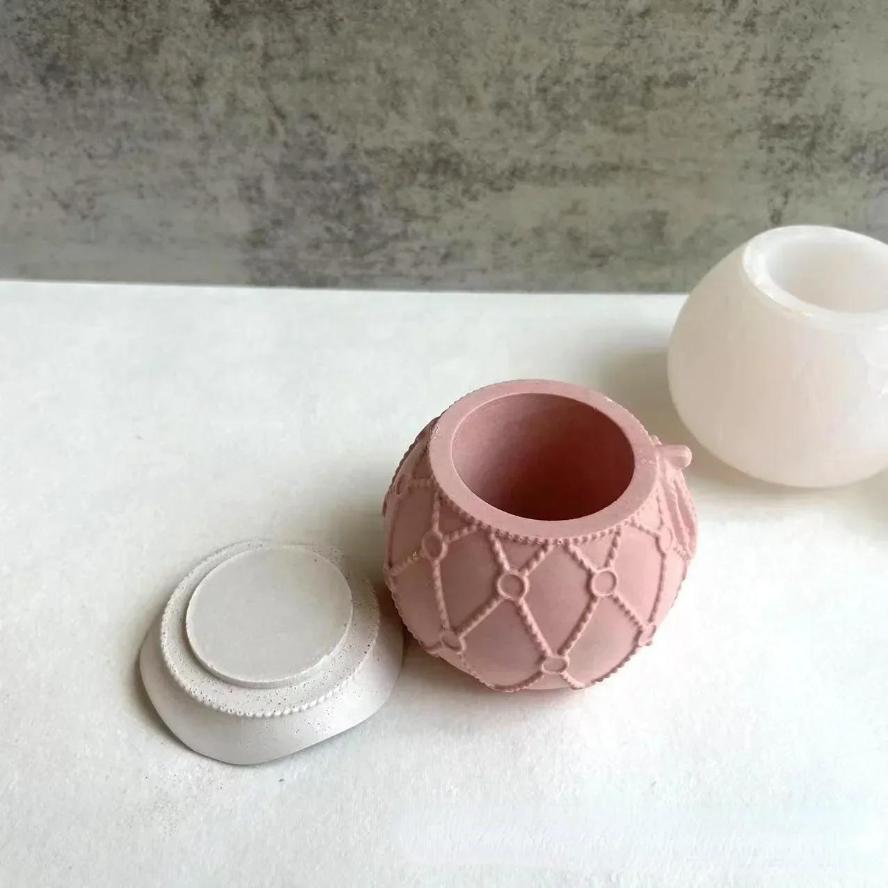 Handmade Creative Shape Molds Storage Jar Silicone Molds For Epoxy Resin Blessing Bag Jar Pottery Plaster Jewelry Storage Box