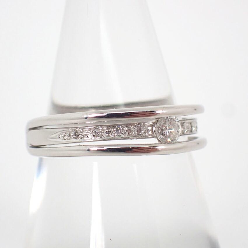 [Used] Pt900 Diamond Ring/Size 10/j59-9
