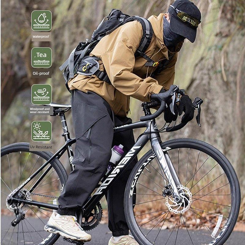 Soft Shell Tactical Pants Men's 2025 American Outdoor Casual Pants Ankle-tied Straight Mountaineering Logging Overalls Men's Paratroopers