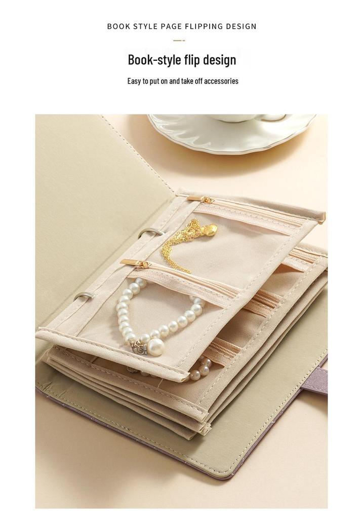 2026 New Style Gold Jewelry Storage Book with Large Capacity Earring Compartments