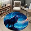 Artistic Round Mandala Multicolor Rug Mat, Non-Slip Floor Mat for Living Room