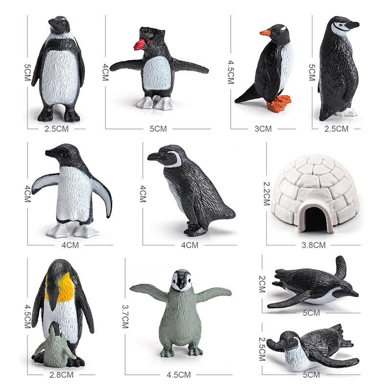 Miniatur-Pinguin-Modellset, PVC-Sammelfiguren für arktische Dekoration